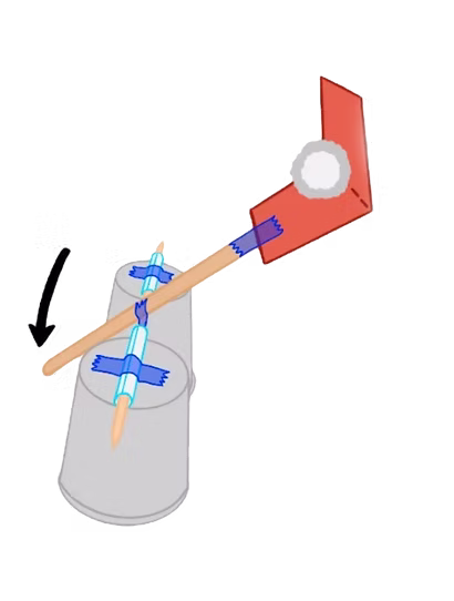 Pom-pom catapult experiment from the STEMKit